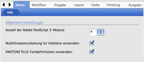 EFI Colorproof XF 4.5.8: Pantone Plus Farbverwaltung ist ausgewählt
