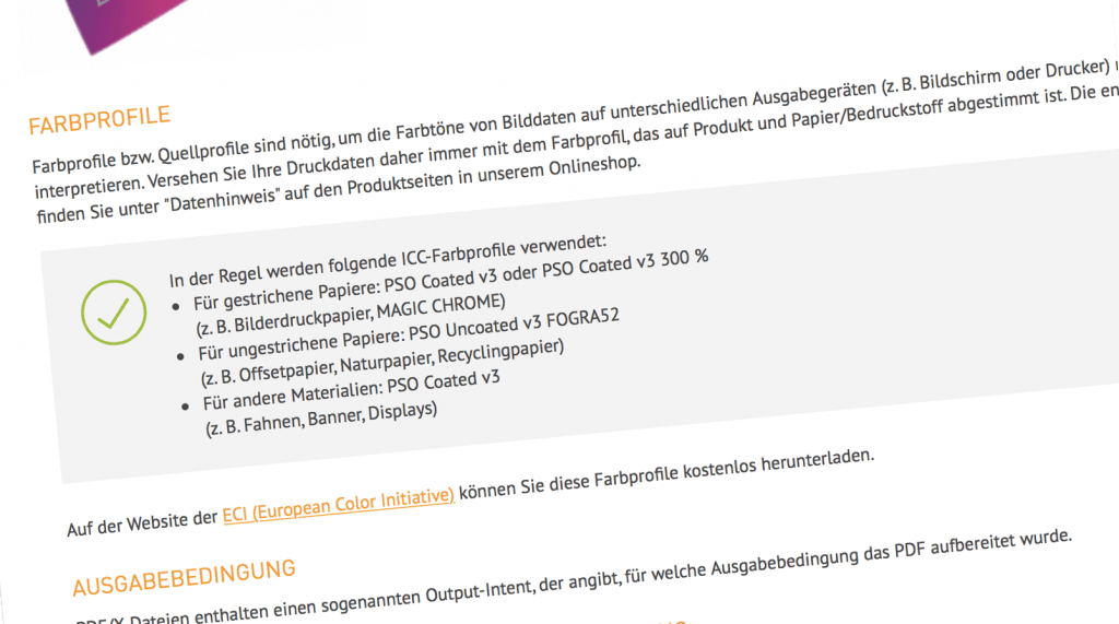 DieDruckerei.de on üle läinud uutele standarditele PSOCoatedV3 ja PSOUncoatedV3.