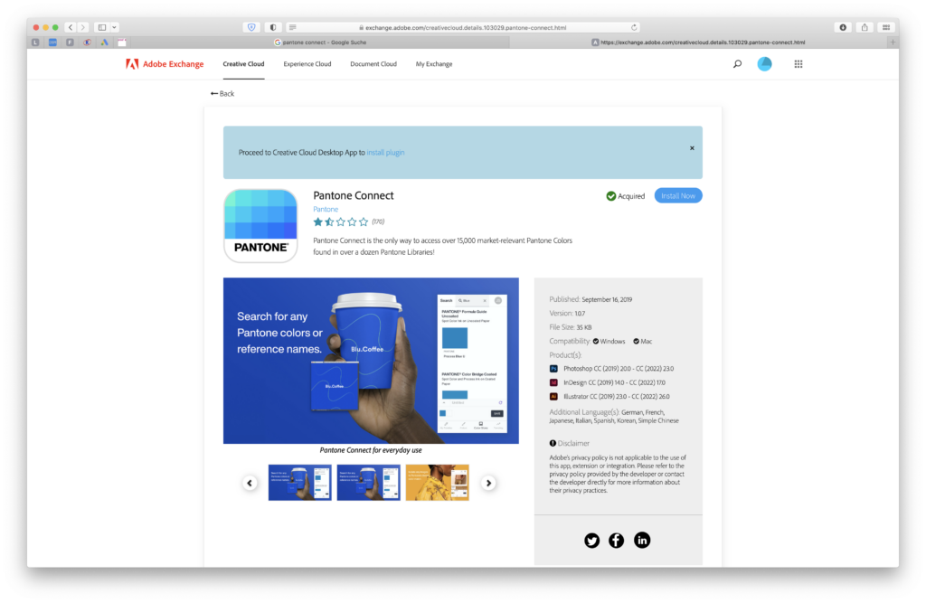 PANTONE Connect Erweiterung bei Adobe: Die Bewertungen sind mehr als schlecht