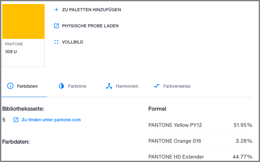 Auch in PANTONE Connect sind falsche Farbrezepturen enthalten.