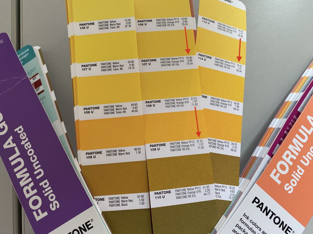 De huidige PANTONE Solid Uncoated waaier bevat onjuiste kleurformuleringen.