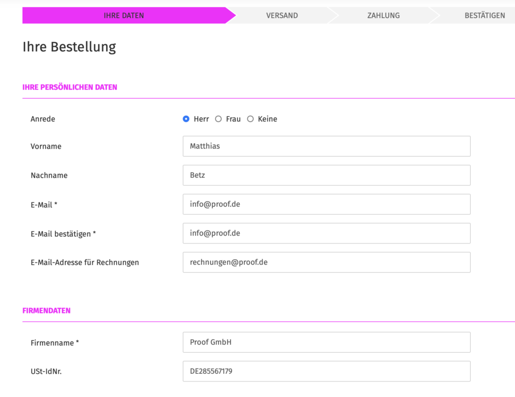 Proof.de: Jetzt separate Email-Adresse f&uuml;r digitalen Rechnungsempfang m&ouml;glich.
