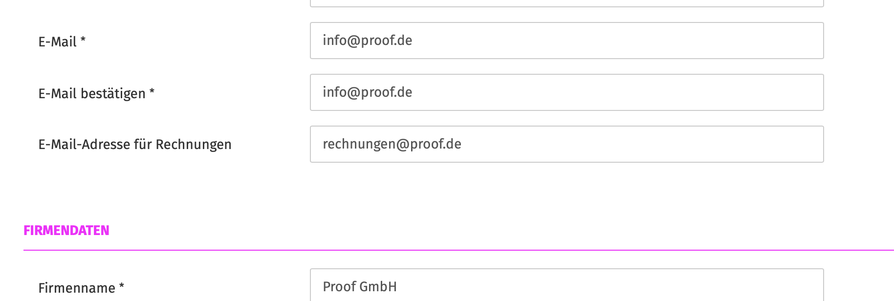 Proof.de: Jetzt separate Email für digitalen Rechnungsempfang